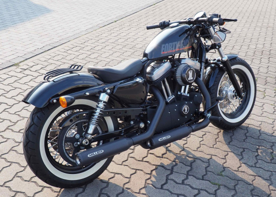 Black - Black Sale: MILLER - Silverado III - SlipOn - black-black / HD Sportster XL 883 / 1200  / ab 2017 / EG-BE / Euro 4