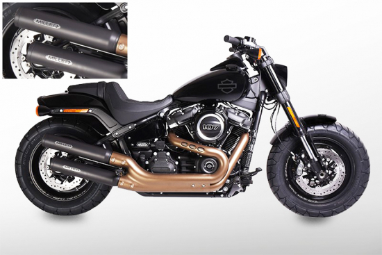 BLACK SALE: MILLER - Independence - 2-2 - black - EURO4 / HD FAT BOB / SlipOn 107/114 CUI / EG-BE