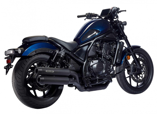 MILLER - 2-2 - STORMBREAKER - black + Tapered black / Honda CMX 1100 Rebel / 2 in 2 - SlipOn - 2021 bis 2026 / EG-BE