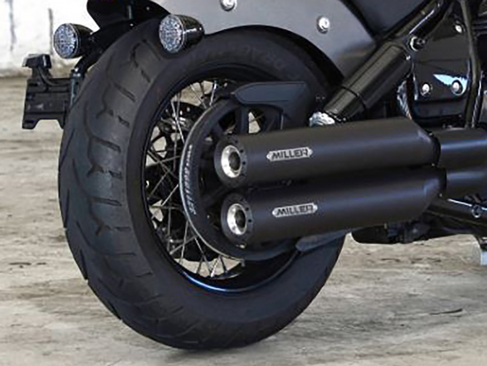 Black-Black Sale: MILLER - Skyline - SlipOn Auspuff - Edelstahl - black - black / Yamaha XV 1600 Wildstar / EG-BE