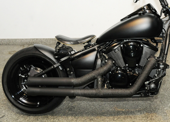 Nur bei uns: Miller - Komplettanl. / KAWASAKI VN 1500 Drifter / schwarz matt / EG-BE