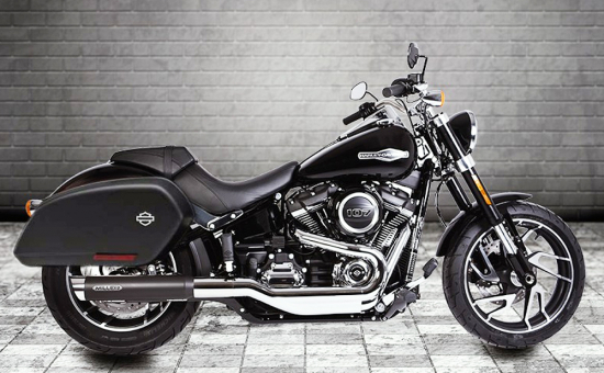 BLACK SALE: MILLER - Indipendence - schwarz / HD Softail SportGlide / FLSB / 107 CUI - SlipOn / Euro 4 / 18 - 20 / ABE