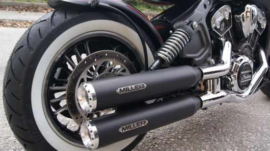 Sale: MILLER  YUMA II  / EURO 4 - SlipOn / black / Indian - Scout Bobber - 1133 ccm / Eu 4 / EG-BE