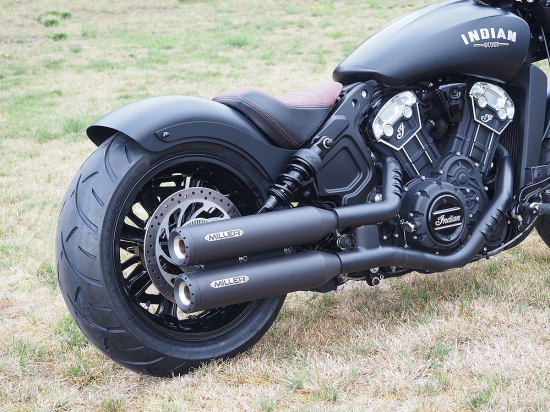 Black Sale: MILLER - YUMA I - SlipOn / schwarz - schwarz / Indian Scout - 1133 ccm / Bobber / Eu 3 / EG-BE