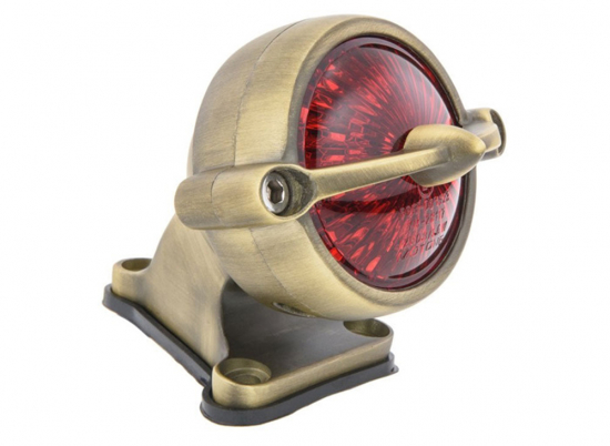LED Vintage - Rücklicht - Bullet Style 1 / Messing / mit Halter / E-Zeichen