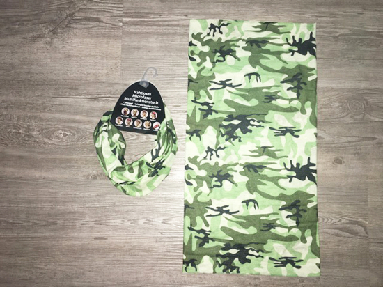 BR - Halstuch - Multifunktionstuch - CAMOUFLAGE - oliv-hellgrün-schwarz / 9 in 1 Multi / mehrfarbig