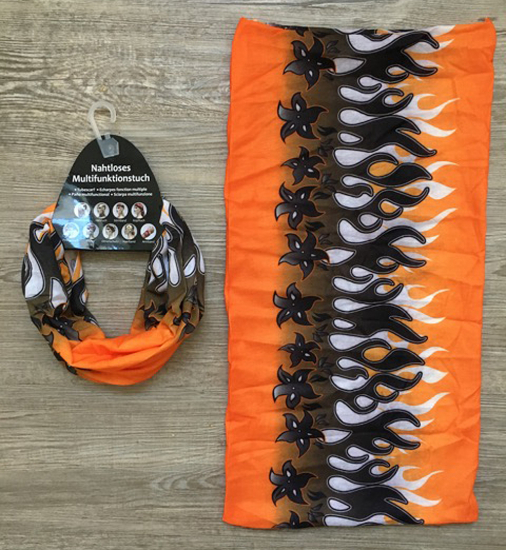 BR - Halstuch - Multifunktionstuch - FLAME - black-orange / 9 in 1 Multi / mehrfarbig