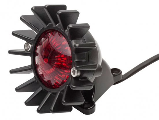 LED Vintage - Rücklicht - Ventilator Style / Black / mit Halter / E-Zeichen