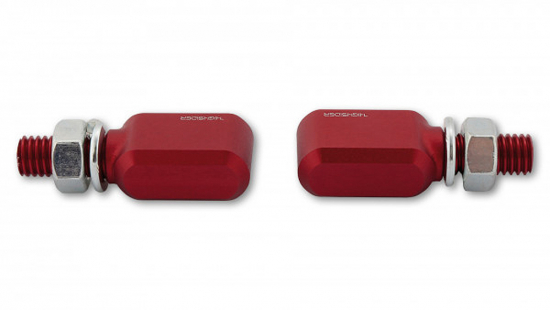 HS - LED Blinker / Positionsleuchte Little Bronx / Alu rot - dunkles Glas / 1 Paar / E-geprüft