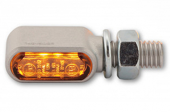 HS - LED All-in-One Rücklichtblinker - Little Bronx / Alu silber - dunkles Glas / 1 Paar / alle Bikes / E-geprüft