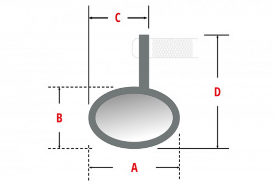 HS Lenkerenden-Spiegel - universal / Stealth -X6 / schwarz / lang / E-geprüft / 1 Stck
