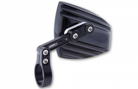 HS Lenkerendenspiegel / universal / WAVE / schwarz - silber / 1 Paar