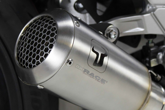 IXRACE - SlipOn - Edelstahl silber - Endtopf - MK2 / KTM Duke 125 - ab 2017 / Euro4 / EG-BE