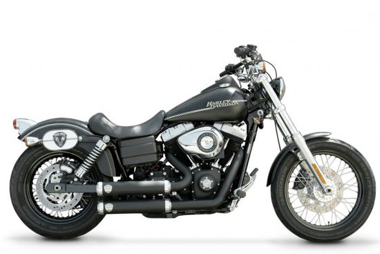 PENZL Retro Line Auspuffset + Krümmer - gleichlang / verstellbar / schwarz-matt / Harley Dyna  / 06 - 16 / ABE