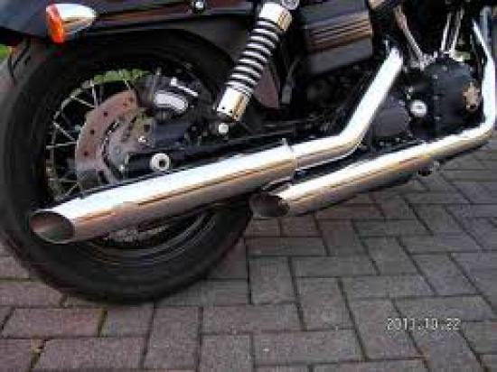 PENZL - Neo Classic Auspuffset verstellb. / fein gebürstet / Harley Dyna - StreetBob / 04-05 / EG-BE
