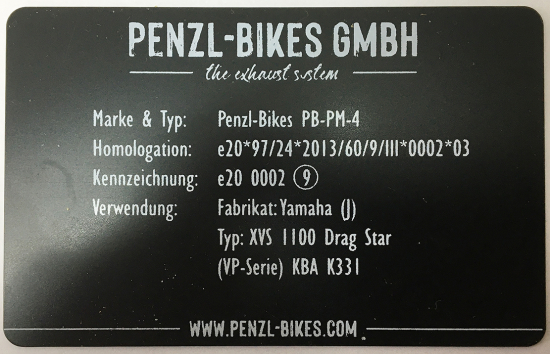 Penzl - Servicecard -  nach Modell / EG - BE - Karte / 1 Stck