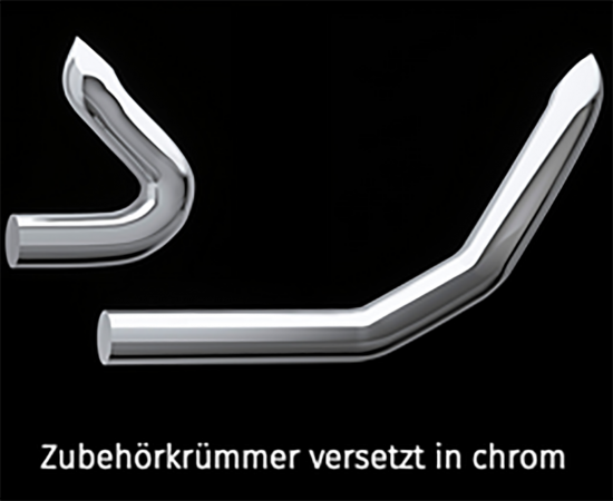 PENZL Krümmer - Set - versetzt / chrom / Harley Softail + Breakout / 08 - 17