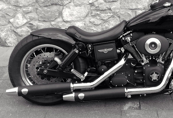 PENZL - Neo Classic Auspuffset verstellbar / black / Harley Dyna + StreetBob / ab 2006 / EG-BE