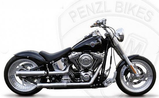PENZL - Retro Line Auspuffset verstellb. / fein gebürstet / Harley Fat Boy & Nostalgia / Deuce / -16 / EG-BE