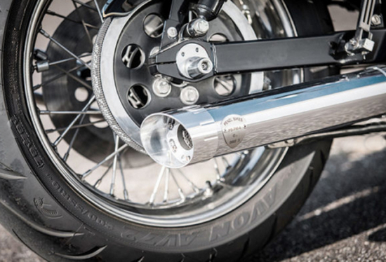 PENZL - Retro Line Auspuffset / verstellbar / fein gebürstet / HD Dyna StreetBob - Low Rider / EG-BE
