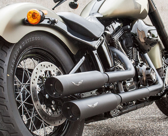 PENZL - V2-Speed Auspuffset elektr. verstellb. / black ceramic / HD Softail StreetBob 114 / ab 2018 / EG-BE