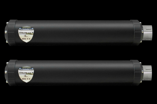 PENZL - RETRO - Auspuff-verstellbar. / schwarz - matt/ 400 - 90 mm / Suzuki VS 1400 / ABE