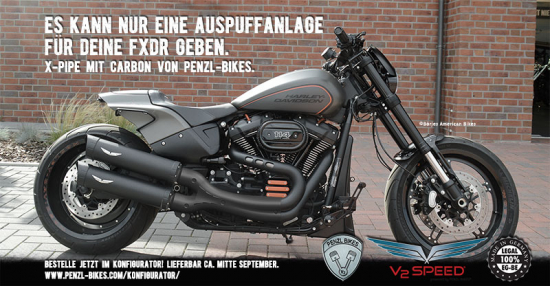 PENZL V2-Speed X-PIPE - elektr. verstellb. / black ceramic / Harley Softail FXDR / ab 2018 / EG-BE