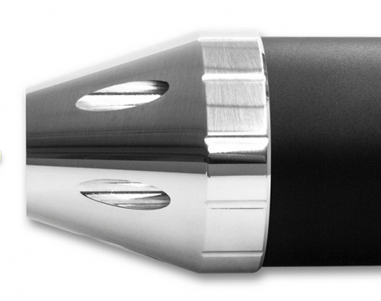 NEW: PENZL Retro - Auspuffset - mechan. verstellb. - 80 mm / fein gebürstet / IndianCruiser / ab 2006 - 15 / EG-BE
