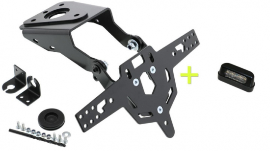 RR - Kennzeichenhalter - inkl. Reflektor + LED-Leuchte / black / Yamaha MT 125 / 2014 - 19