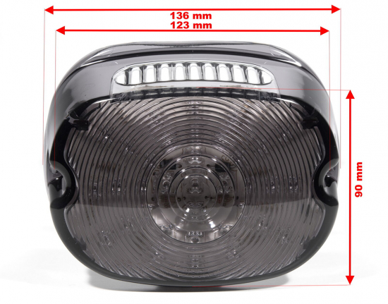 Harley DARK - CUSTOM LED - RÜCKLICHT / Smoke - Black / HD Softail - Tourer - Dyna / 1998 - 2022/ E-Zei / KZH-Beleuchtg. oben