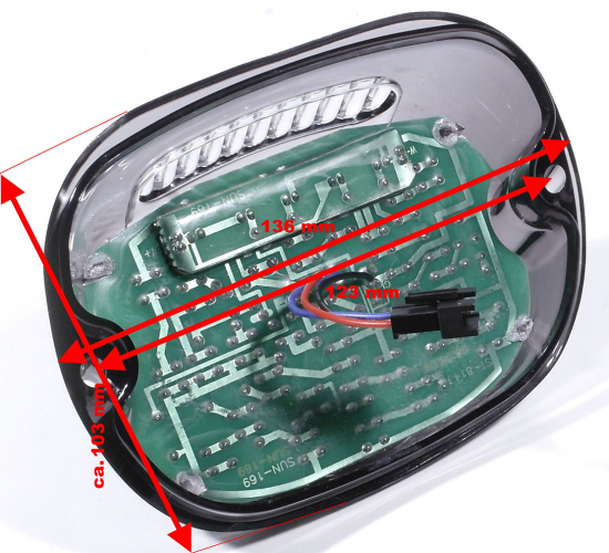 Harley DARK-CUSTOM LED-RÜCKLICHT / Harley - Smoke-Black / HD div. Modelle / KZH-Beleuchtung oben