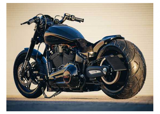 NEU: seitl. TBG - Kennzeichen-Grundh. - medium / black / HARLEY - FXDR / kein TÜV