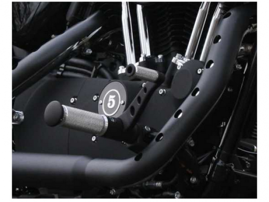 TB Fußrastenanlg. / BASE ALU / Alu schwarz / Harley Sportster - ab 04 - 13 / TÜV