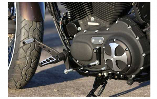 TB Fußrastenanlage / DRILLED / Alu schwarz / Harley Sportster ab 2014 / ABS / TÜV