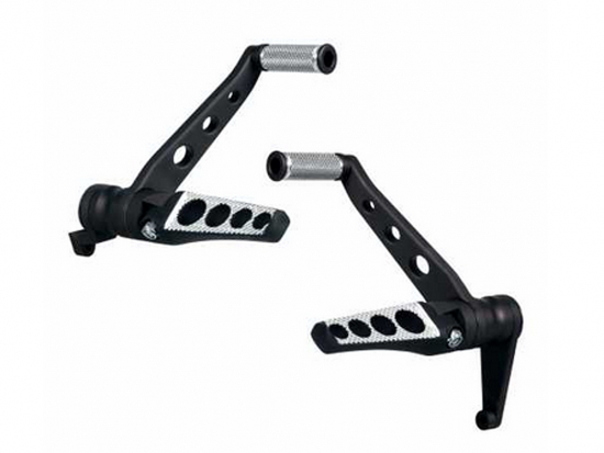 TB Fußrastenanlage / DRILLED / Alu schwarz / Harley Sportster 2003 - 14 / TÜV
