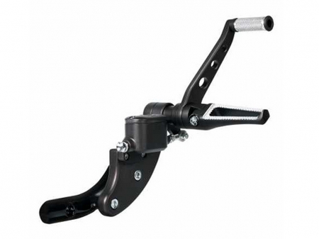 TB vorverlegt. Fußrastenanlage / V-Tech schwarz / Harley Softail Evo / 1984 - 99 / TÜV