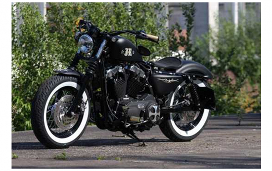 TB Fußrastenanlg. / BASE BRASS / Alu schwarz / Harley Sportster 2003 - 14 / TÜV