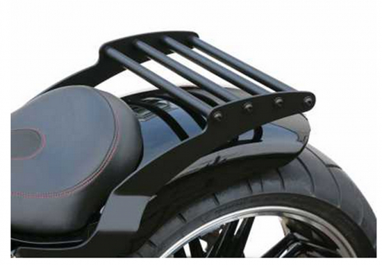 Preview: BR - "BIG" Custom - Gepäckträger / HD Softail / Custom - Bikes / Fat Boy + Breakout / Steel schwarz / ab 2018 / 240er / 260er - 18" Rad