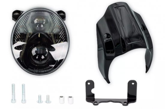 Nur bei uns: Headlamp Cap Alu LED - Upgrade-Kit - schwarz matt / Harley Davidson Breakout / ab 18