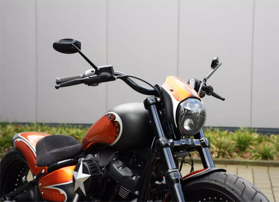 Nur bei uns: Headlamp Cap Alu LED - Upgrade-Kit - schwarz matt / Harley Davidson Breakout / ab 18