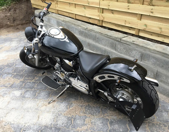 Nur bei uns: BR -  HECKFENDER - RAI 2 / 210 / GFK - kurz + rund // YAMAHA XVS 1100 + CLASSIC / 2-Pers. / TÜV