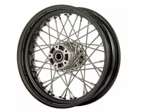 TB Speichenrad - Umbau Hinterrad / Softail ab 00 + Dyna 00 - 17 / umspeichen auf - 6 x 18 - schwarz / Tüv