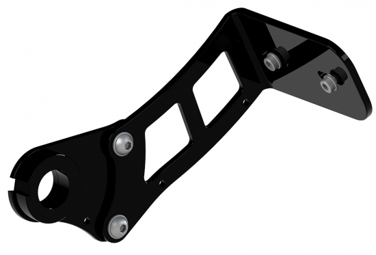 NEU 2024: seitl. BR - Kennzeichenh. Kompl.-Set - Medium Bull - stabil / schwarz / HD Softail / 08 - 17 / TÜV