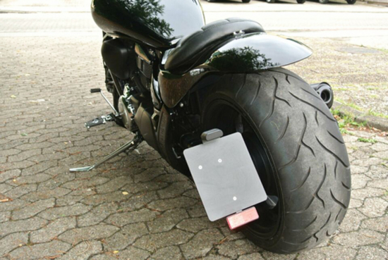 seitl. BR - Kennzeichenhalter Kompl. Set / black / Suzuki C 800 / VL 800 Intruder / TÜV