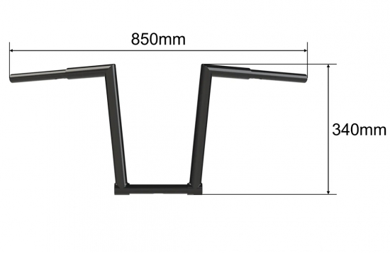 APE - Lenker Flipp 2 - 1,25"" - Chrom - 1,25" x 34 cm / Riserklemmung 32 mm !!! / Tüv / HD ab 2025
