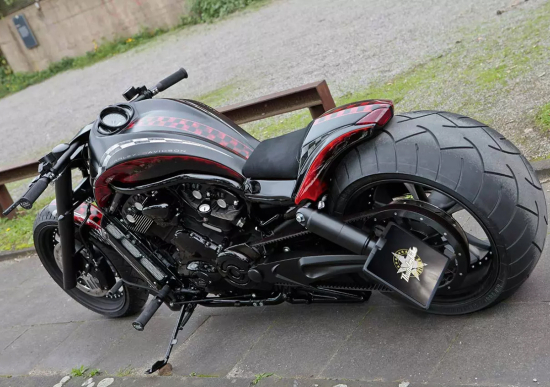 TB - Fußrastenanlage / Base Rubber / black - keine Vorverlegung / Harley VRSC 12 - 17  / TÜV