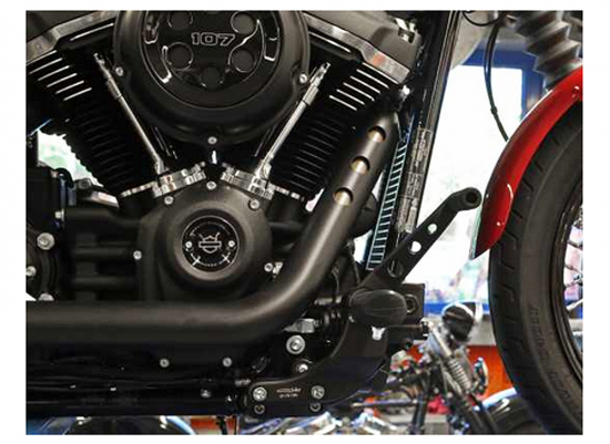 TB Fußrasten - Vorverlegungskit / Harley Softail - Street Bob + Low Rider + Standard ab 18 / TÜV