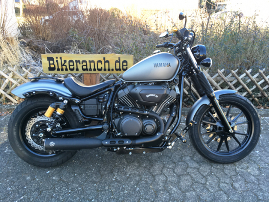 Falcon Double Groove / Yamaha SCR 950 Scrambler / 2-1 Endschalldämpfer / KAT / blackmatt /n ABE