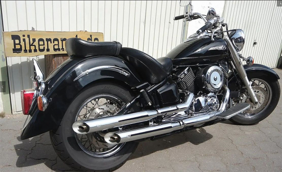 SALE - Nur bei uns: Falcon Cromo Line / Slip-On Auspuff / Yamaha XVS 1100 + Classic / ab 2003 / ABE