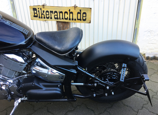 Nur bei uns: BR Schwingsattel - Komplett - Set 2 / Echtleder - schwarz / Yamaha XVS 1100 / alle Heckfender